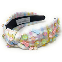 Load image into Gallery viewer, headbands for women, Easter knotted headband, peeps headband, top knot headband, Easter egg top knot headband, Easter headband, Easter hair band, bunny knot headband, top knotted headband, Bunny knotted headband, handmade headbands, top knotted headband, hand bead knotted headband, Easter bunny hair band for women, liberty knot headband, statement headbands, embellished headband, best selling items, Easter knot headband, Easter bunny headband, Easter hair accessories, Easter knot headband, custom headband