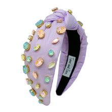 Load image into Gallery viewer, lavender Knot headband, light purple knot headband, lavender knotted headband, purple color accessories, purple knot headband, game day headband, game day knotted headband, baby purple headband, lavender color hair band, embellished headbands, baby shower headband, knotted headband, baby shower knotted headband, game day hair accessories, light purple accessories, Spring headband, pastel color headband, Easter accessories, custom headband, handmade headbands, Easter knotted headband, best selling items