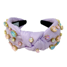 Load image into Gallery viewer, lavender Knot headband, light purple knot headband, lavender knotted headband, purple color accessories, purple knot headband, game day headband, game day knotted headband, baby purple headband, lavender color hair band, embellished headbands, baby shower headband, knotted headband, baby shower knotted headband, game day hair accessories, light purple accessories, Spring headband, pastel color headband, Easter accessories, custom headband, handmade headbands, Easter knotted headband, best selling items