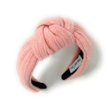 Load image into Gallery viewer, Fall Autumn Headband, Fall Knotted Headband, pink Knot Headband, Fall Hair Accessories, pink salmon Headband, Best Seller, headbands for women, best selling items, knotted headband, hairbands for women, Fall Winter gifts, Solid color knot Headband, Solid color hair accessories, salmon color knot headband, soft knotted headband, Statement headband, Birthday gifts, custom knot headband, Fall Autumn  accessories, pink headband, pink soft fabric headband, autumn knot headband, top knotted headband