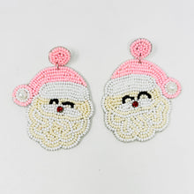 Load image into Gallery viewer, Pink Santa Claus Beaded Earrings, Pink Christmas Earrings, Holiday Earrings, Santa Beaded Earrings, Christmas Seed Bead, Merry Christmas, Pink earrings, Pink Holiday beaded earrings, Christmas beaded earrings, Santa beaded earrings, holiday beaded earrings, holiday earrings, pink holiday earrings, Santa Claus beaded earrings, holiday gifts, holiday accessories, holiday beaded accessories, Holiday pink accessories, Holiday Christmas earrings, Christmas gifts, Best seller, best Selling items