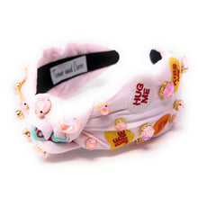 Load image into Gallery viewer, VALENTINES's day Jeweled Headband, Valentine’s Day Headband, Heart Candy Jeweled Knot Headband, Jeweled Knot Headbands, Valentines Day Knotted Headband, best selling headband, birthday gift for her, headbands for women, best selling items, knotted headbands, vday headband, purple knot headband, valentine headband, valentines headband, valentines day gifts, embellished headband, heart stud headband, Heart candy headband, pink hearts headband, handmade headband, hearts knot headband, custom headband