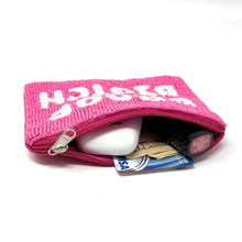 Load image into Gallery viewer, Proof Biotch Purse Pouch, Beaded Purse, RHOSLC gifts, Pouches, Real Housewives Gift, beaded pouch zipper, Girls trip gifts, beaded coin purse, gifs for her, birthday gifts, cute pouches, batch gifts, Real Housewives of Salt Lake City accessories, best friend gifts, you are not invited pouch, girlfriend gift, miscellaneous gifts, best friend gift, gift card bag, Bachelorette gifts, Bachelorette party favors, Card case wallet, Bravo bachelorette, best selling items, zipper wallet pouch, the Real housewives gi
