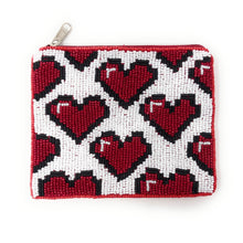 Load image into Gallery viewer, red heart Coin Purse Pouch, red sequin heart bead Purse, red Beaded Pouch, Valentine’s day Purse, Boho bags, Wallets for her, boho pouch accessories, bachelorette gifts, best friend gifts, miscellaneous gifts, best seller, best selling items, gifts for her, birthday gifts, preppy beaded wallet, party favors, bachelorette bag, money pouch, credit card bag, unique cute gifts, mother’s day gift, handmade gifts, Valentine’s lover gifts, Valentines theme accessories, Custom gifts, credit card pouch