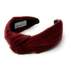 Load image into Gallery viewer, Fall Autumn Headband, Fall Knotted Headband, terracota color Knot Headband, Fall Hair Accessories, velvet redwood Headband, Best Seller, headbands for women, best selling items, knotted headband, hairbands for women, Fall Winter gifts, Solid color knot Headband, Solid color hair accessories, redwood knot headband, Velour knotted headband, Statement headband, Birthday gifts, thanksgiving knot headband, Fall Autumn  accessories, redwood solid headband, brown red velour headband, Velvet knot headband