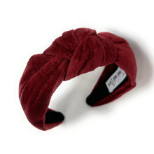 Load image into Gallery viewer, Fall Autumn Headband, Fall Knotted Headband, terracota color Knot Headband, Fall Hair Accessories, velvet redwood Headband, Best Seller, headbands for women, best selling items, knotted headband, hairbands for women, Fall Winter gifts, Solid color knot Headband, Solid color hair accessories, redwood knot headband, Velour knotted headband, Statement headband, Birthday gifts, thanksgiving knot headband, Fall Autumn  accessories, redwood solid headband, brown red velour headband, Velvet knot headband
