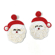 Load image into Gallery viewer, Santa Claus Beaded Earrings, Christmas Earrings, Holiday Earrings, Hot Chocolate Beaded Earrings, Seed Bead, Merry Christmas, red earrings, red beaded earrings, Christmas beaded earrings, Chocolate beaded earrings, holiday beaded earrings, holiday earrings, red holiday earrings, Hot cocoa earrings, hot chocolate earrings, holiday gifts, holiday accessories, holiday beaded accessories, Holiday red accessories, Holiday Christmas earrings, Christmas gifts, Best seller, best Selling items