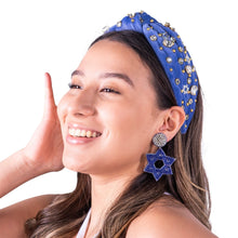 Load image into Gallery viewer, 
Hanukkah Beaded Earrings, Hanukkah Earrings, Holiday Earrings, Blue Beaded Earrings, Seed Bead, Hanukkah, Holiday ornament earrings, Star of David beaded earrings, Star of David Hanukkah, Blue star earrings, holiday earrings, Ornament earrings, blue Star of David earrings, holiday gifts, holiday accessories, holiday beaded accessories, Holiday accessories, Holiday Blue earrings, Hanukkah gifts, best Selling items, Hanukkah star earrings, Custom earrings