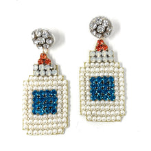 Load image into Gallery viewer, custom beaded Earrings, teacher jeweled Earrings, glue Beaded Earrings, teacher earrings, teacher jeweled earrings, handmade earrings, custom earrings, bejeweled accessories, teacher jewelry accessories, teacher appreciation gift, teacher gifts, birthday gifts, bohemian earrings, luxurious handmade accessories, party earrings, teacher appreciation week gifts, teaching earrings, rhinestone earrings, embellished earrings, party earrings, statement earrings, best selling items, lightweight earrings