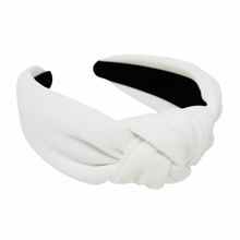 Load image into Gallery viewer, fall Headband, white Knotted Headband, white color Knot Headband, white color Hair Accessories, white knot Headband, Best Seller, headbands for women, best selling items, white color knotted headband, hairbands for women, white color Headband, Solid color hair accessories, white headband, solid color knotted headband, Statement headband, Summer knot headband, white knot headband, solid hairband, solid color headband, custom headband, Handmade gifts, best selling items, Fall accessories