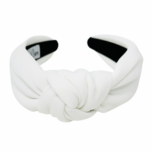 Load image into Gallery viewer, fall Headband, white Knotted Headband, white color Knot Headband, white color Hair Accessories, white knot Headband, Best Seller, headbands for women, best selling items, white color knotted headband, hairbands for women, white color Headband, Solid color hair accessories, white headband, solid color knotted headband, Statement headband, Summer knot headband, white knot headband, solid hairband, solid color headband, custom headband, Handmade gifts, best selling items, Fall accessories