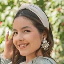 Load image into Gallery viewer, Fall Autumn Headband, Fall Knotted Headband, ivory Knot Headband, Fall Hair Accessories, ivory velvet Headband, Best Seller, headbands for women, best selling items, wide knotted headband, hairbands for women, Fall Winter gifts, Solid color knot Headband, Solid color hair accessories, wide knot headband, Velour knotted headband, Statement headband, Birthday gifts, ivory wide knot headband, Fall Autumn  accessories, ivory headband, ivory velour headband, Velvet knot headband, velvet knotted headband