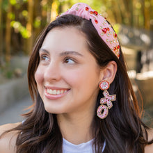 Load image into Gallery viewer, 
XOXO Beaded Earrings, Pink Heart Earrings, Valentines Day Earrings, Valentines Beaded Earrings, Seed Bead, Valentines Heart earrings, XOXO earrings, pink beaded earrings, confetti beaded earrings, Love beaded earrings, valentines beaded earrings, Hearts earrings, pink heart earrings, XOXO gifts, XOXO accessories, holiday beaded accessories, Holiday red accessories, Holiday Valentines earrings, Valentines Day gifts, best Selling items, PinK earrings, valentines day gifts for her