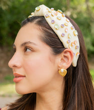 Load image into Gallery viewer, yellow Knot headband, light yellow knot headband, yellow knotted headband, yellow color accessories, pastel color knot headband, game day headband, game day knotted headband, baby yellow headband, yellow color hair band, embellished headbands, baby shower headband, knotted headband, baby shower knotted headband, game day hair accessories, light yellow accessories, Spring headband, pastel color headband, Easter accessories, custom headband, handmade headbands, Easter knotted headband, best selling items