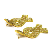 Load image into Gallery viewer, yellow ribbon Beaded Earrings, beaded yellow Earrings, yellow Earrings, cancer awareness Beaded Earrings, yellow ribbon earrings, bone cancer awareness earrings, yellow ribbon earrings, cancer awareness earrings, Beaded earrings, childhood cancer ribbon earrings, star seed bead earrings, ribbon accessories, cancer awareness accessories, spring summer earrings, gifts for mom, best friend gifts, birthday gifts, yellow earrings, yellow beaded earrings, yellow cancer awareness accessories