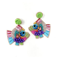 Load image into Gallery viewer, custom beaded Earrings, jeweled Earrings, fish Beaded Earrings, fish earrings, summer jeweled earrings, handmade earrings, custom earrings, resort accessories, fancy accessories, sea embellished earrings, custom earrings, best friend gifts, birthday gifts, bohemian earrings, luxurious handmade accessories, party earrings, Fancy earrings, boho earrings, beaded earrings, multicolor embellished earrings, Fancy jeweled earrings, statement earrings, best selling items, statement earrings, handmade gifts, custom