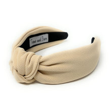 Load image into Gallery viewer, fall Headband, beige Knotted Headband, nude color Knot Headband, neutral color Hair Accessories, neutral knot Headband, Best Seller, headbands for women, best selling items, nude color knotted headband, hairbands for women, neutral color Headband, Solid color hair accessories, summer headband, solid color knotted headband, Statement headband, Summer knot headband, beige knot headband, solid hairband, solid color headband, custom headband, Handmade gifts, best selling items, Fall accessories
