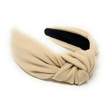 Load image into Gallery viewer, fall Headband, beige Knotted Headband, nude color Knot Headband, neutral color Hair Accessories, neutral knot Headband, Best Seller, headbands for women, best selling items, nude color knotted headband, hairbands for women, neutral color Headband, Solid color hair accessories, summer headband, solid color knotted headband, Statement headband, Summer knot headband, beige knot headband, solid hairband, solid color headband, custom headband, Handmade gifts, best selling items, Fall accessories