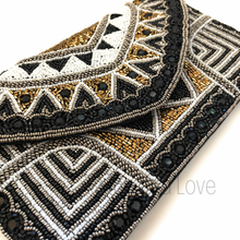 Load image into Gallery viewer, beaded clutch purse, beaded bag, birthday gift for her, summer clutch, seed bead purse, beaded bag, seed bead clutch, summer bag, clutch bag, engagement gift, bridal gift to bride, bridal gift, Fuchsia purse, gifts to bride, wedding gift, bride gifts, cross body purse, bride to be gift, engagement gift, bachelorette gifts, best friend gift, best selling item, party bag, fall purse, boho clutch, best friend gift, bridesmaid gift, bachelorette gift, black beaded purse, gold beaded clutch purse, Brunch bag
