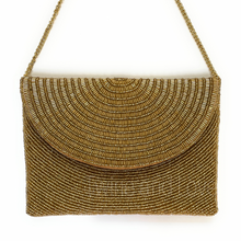 Load image into Gallery viewer, beaded clutch purse, beaded bag, birthday gift for her, evening clutches, seed bead purse, beaded bag, seed bead clutch, engagement gift, bridal gift to bride, bridal gift, gifts to bride, wedding gift, bride gifts, crossbody purse, bride to be gift, engagement gift, bachelorette gifts, best friend gift, best selling items, bride to be gift, bridal gifts for bride, party bag, boho clutch, best friend gift, bridesmaid gift, bachelorette gift, gold beaded clutch purse, gold beaded clutch