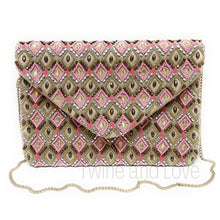 Load image into Gallery viewer, beaded clutch purse, beaded bag, birthday gift for her, summer clutch, seed bead purse, beaded bag, seed bead clutch, summer bag, clutch bag, engagement gift, bridal gift to bride, bridal gift, Fuchsia purse, gifts to bride, wedding gift, bride gifts, cross body purse, bride to be gift, engagement gift, bachelorette gifts, best friend gift, best selling item, party bag, boho clutch, best friend gift, bridesmaid gift, Neutral clutch Purse, Neutral Color Clutch, Party Clutch Purse, Wedding Clutches
