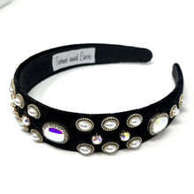 Load image into Gallery viewer, headband for women, womens headband, headbands for women, stylish headbands, headband style, top knot headband, woven top knot headband, head band, hair band, trendy headbands, top knotted headband, spring headband, summer headbands, handmade headbands, top knotted headband, knotted headband, head band, hair band for women, trendy headband, fashion headbands, embellished headband, rhinestone headband, gemstone headband for women, luxury headband, jeweled headband for women, wedding headband, hair accessory