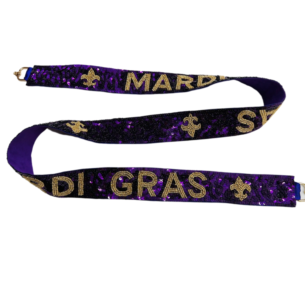 mardi gras beaded purse strap