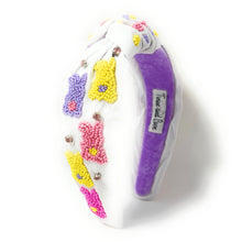 Load image into Gallery viewer, headbands for women, Easter knotted headband, headband style, top knot headband, Pink top knot headband, Easter headband, Easter hair band, bunny knot headband, top knotted headband, Bunny knotted headband, handmade headbands, top knotted headband, hand bead knotted headband, Easter bunny hair band for women, Hand bead St. Patrick’s headband, statement headbands, embellished headband, chic headband, Easter knot headband, Easter bunny headband, Easter hair accessories, Bunny knot headband
