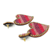 Load image into Gallery viewer, 
Hearts Beaded Earrings, Red Pink Heart Earrings, Valentines Day Earrings, Valentines Beaded Earrings, Seed Bead, Valentines Heart earrings, red earrings, red beaded earrings, pink beaded earrings, Love beaded earrings, valentines beaded earrings, holiday earrings, red holiday earrings, Hearts earrings, Pink red earrings, holiday gifts, holiday accessories, holiday beaded accessories, Holiday red accessories, Holiday Valentines earrings, Valentines Day gifts, Best seller, best Selling items