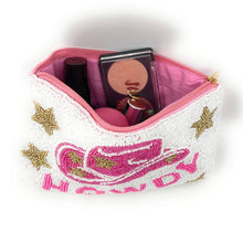 Load image into Gallery viewer, Bead Purse Pouch, Beaded Purse, Cute Beaded Pouch, Beaded Pouch, Bachelorette Pouch, Best Friend Gift, Nashville Pouches, Boho bags, Wallets for her, Large beaded purse, boho purse, birthday gifts, Large pouch, boho pouch, boho accessories, best friend gifts, cosmetic bag, makeup pouch, friend gift, girlfriend gift, miscellaneous gifts, best friend birthday gift, gift card bag, cosmetic bag, make up bag, Raised on Dolly Beaded pouch, Country Girls Gifts, Lets Go Girls coin purse, Bachelorette party favors