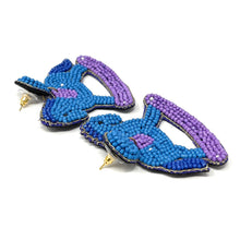 Load image into Gallery viewer, baby shower Beaded Earrings, beaded baby shower Earrings, Gender reveal Earrings, Gender reveal Beaded Earrings, blue pink earrings, Horse rocker beaded earrings, New mom beaded earrings, Blue earrings, Beaded earrings, Baby shower bead earrings, gender reveal seed bead earrings, baby shower gifts, gender reveal gifts, baby shower accessories, baby shower beaded accessories, gender reveal accessories, gifts for new moms, first time gifts for mom, best Selling items