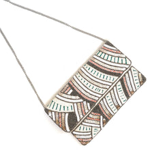 Load image into Gallery viewer, seed beaded clutch purse, birthday gift for her, summer clutch, seed beaded purse, beaded bag, seed bead clutch, summer bag, birthday gift for her, clutch bag, seed beaded purse, engagement gift, bridal gift to bride, bridal gift, silver beaded purse, gifts to bride, gifts for bride, wedding gift, bride gifts, beaded clutch purse, birthday gift for her, summer clutch, seed bead purse, boho purse, silver sequin handbag, crossbody purse, evening clutches, evening party clutch