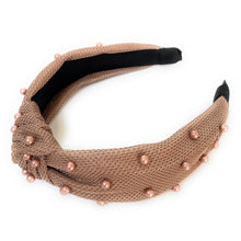 Load image into Gallery viewer, headband for women, fashion headbands, womens headband, headbands for women, stylish headbands, headband style, top knot headband, woven top knot headband, head band, hair band, trendy headbands, top knotted headband, spring headband, summer headbands, handmade headbands, top knotted headband, knotted headband, head band, hair band for women, trendy headband, fashion headbands, twist headband, headband style, hair accessories, twist knotted headband, chic headband, twisted headband, pearl headband
