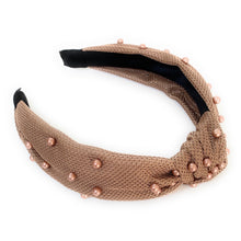 Load image into Gallery viewer, headband for women, fashion headbands, womens headband, headbands for women, stylish headbands, headband style, top knot headband, woven top knot headband, head band, hair band, trendy headbands, top knotted headband, spring headband, summer headbands, handmade headbands, top knotted headband, knotted headband, head band, hair band for women, trendy headband, fashion headbands, twist headband, headband style, hair accessories, twist knotted headband, chic headband, twisted headband, pearl headband