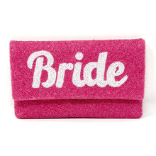 Load image into Gallery viewer, Bride clutch purse, seed beaded clutch purse, bridal purse clutch, beaded wedding clutch, bride gifts, bridal gifts, engagement gifts, bridal shower gifts, bridesmaid gifts, bride to be gift, bridal gifts, wedding gift, bridal gift, bridal purse clutch, wedding bag, wedding purse for bride, bride bag, pink bridal clutch, Bridal shower pink purse, pink bride clutch, best engagement gift, pink wedding, pink bachelorette purse, pink bride purse, pink handbag , bridal shower purse, bachelorette purse