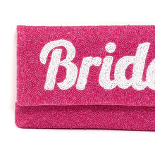 Load image into Gallery viewer, Bride clutch purse, seed beaded clutch purse, bridal purse clutch, beaded wedding clutch, bride gifts, bridal gifts, engagement gifts, bridal shower gifts, bridesmaid gifts, bride to be gift, bridal gifts, wedding gift, bridal gift, bridal purse clutch, wedding bag, wedding purse for bride, bride bag, pink bridal clutch, Bridal shower pink purse, pink bride clutch, best engagement gift, pink wedding, pink bachelorette purse, pink bride purse, pink handbag , bridal shower purse, bachelorette purse