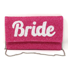 Load image into Gallery viewer, Bride clutch purse, seed beaded clutch purse, bridal purse clutch, beaded wedding clutch, bride gifts, bridal gifts, engagement gifts, bridal shower gifts, bridesmaid gifts, bride to be gift, bridal gifts, wedding gift, bridal gift, bridal purse clutch, wedding bag, wedding purse for bride, bride bag, pink bridal clutch, Bridal shower pink purse, pink bride clutch, best engagement gift, pink wedding, pink bachelorette purse, pink bride purse, pink handbag , bridal shower purse, bachelorette purse
