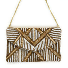 Load image into Gallery viewer, Bride clutch purse, gift for bride, seed beaded clutch purse, bridal purse clutch, bride beaded wedding clutch, bride gifts, bridal gifts, engagement gifts, bridal shower gifts, bridesmaid gifts, bride to be gift, gift for her, bride gift, wedding gift, bridal gift, bridal purse clutch, wedding bag, wedding purse for bride, bride bag, wedding bridal clutch, wedding white bag, gifts for the bride, best engagement gift, best bridesmaid gift, bridal clutch, floral crossbody, golden clutch purse, evening bags