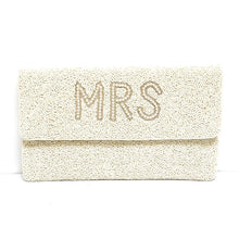 Load image into Gallery viewer, Bride clutch purse, gift for bride, seed beaded clutch purse, bridal purse clutch, white beaded wedding clutch, bride gifts, bridal gifts, engagement gifts, bridal shower gifts, bridesmaid gifts, bride to be gift, gift for her, bride gift, wedding gift, bridal gift, bridal purse clutch, wedding bag, wedding purse for bride, bride bag, wedding bridal clutch, wedding white bag, gifts for the bride, best engagement gift, best bridesmaid gift