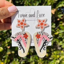 Load image into Gallery viewer, Bachelorette earrings, bride to be gifts, bride to be earrings, Bridal shower gift, bridal shower earrings, sneakers earrings, sneakers beaded earrings, 90’s beaded accessories, Sneaker accessories, sneakers earrings, heart beaded earrings, bachelorette gifts, bachelorette beaded earrings, bachelorette party favors, bridal shower party favors, bachelorette gifts for her, rainbow earrings party accessories, sneakers lover gifts party accessories, Beaded earrings, preppy accessories