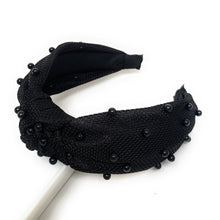 Load image into Gallery viewer, headband for women, fashion headbands, womens headband, headbands for women, stylish headbands, headband style, top knot headband, woven top knot headband, head band, hair band, trendy headbands, top knotted headband, spring headband, summer headbands, handmade headbands, top knotted headband, knotted headband, head band, hair band for women, trendy headband, fashion headbands, twist headband, headband style, hair accessories, twist knotted headband, chic headband, twisted headband, pearl headband