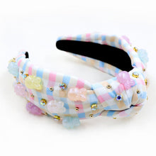 Load image into Gallery viewer, headbands for women, Easter knotted headband, headband style, top knot headband, Easter egg top knot headband, Easter headband, Easter hair band, bunny knot headband, top knotted headband, Bunny knotted headband, handmade headbands, top knotted headband, hand bead knotted headband, Easter bunny hair band for women, liberty knot headband, statement headbands, embellished headband, chic headband, Easter knot headband, Easter bunny headband, Easter hair accessories, Easter knot headband, liberty Knot headband