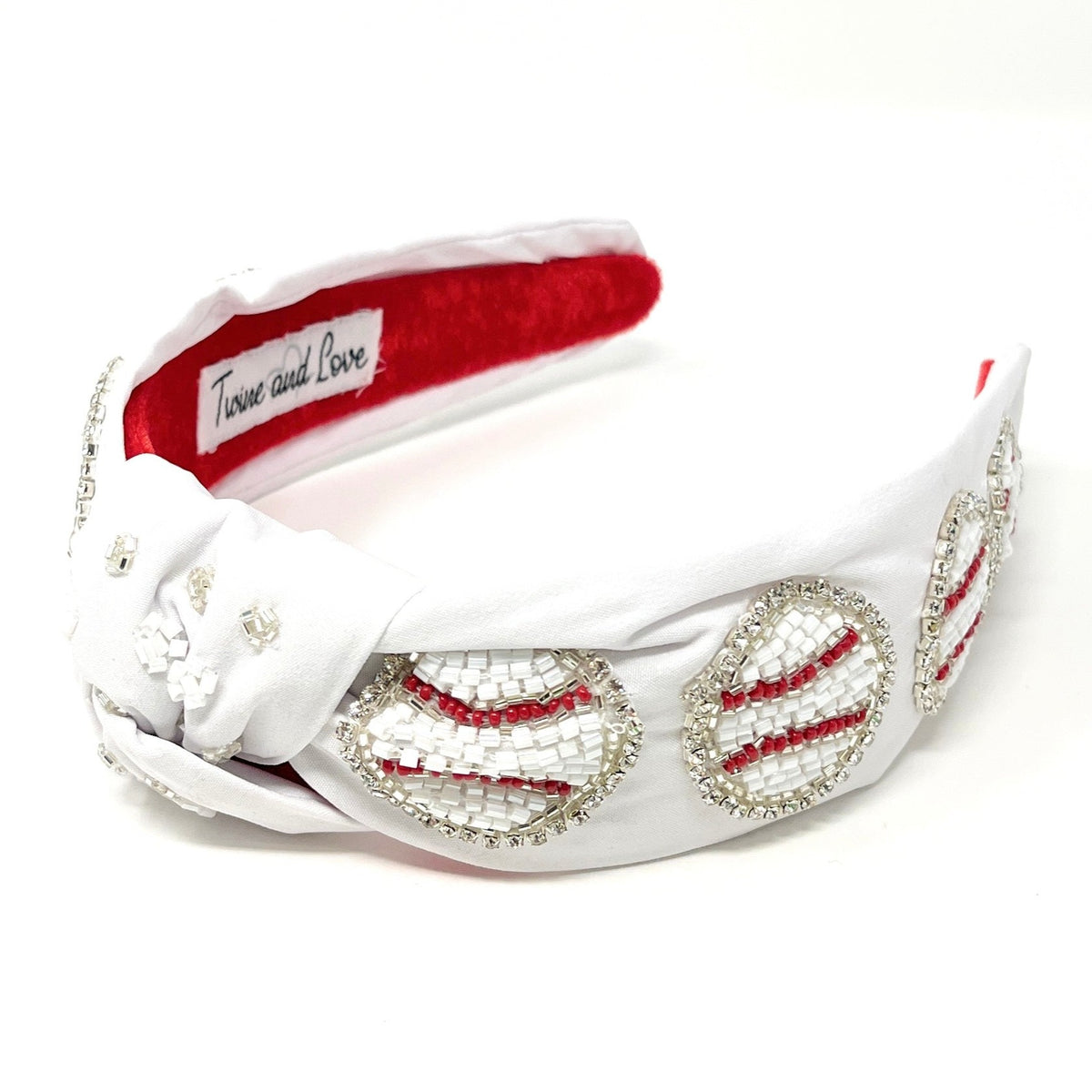 Baseball Knotted Headband, Embellished Headband, Beaded Headbands