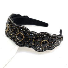 Load image into Gallery viewer, headband for women, womens headband, headbands for women, stylish headbands, headband style, top knot headband, woven top knot headband, head band, hair band, trendy headbands, top knotted headband, spring headband, summer headbands, handmade headbands, top knotted headband, knotted headband, hair band for women, trendy headband, fashion headbands, embellished headband, rhinestone headband, gemstone headband for women, luxury headband, jeweled headband for women, wedding headband, hair accessories