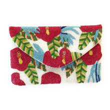 Load image into Gallery viewer, beaded clutch purse, beaded bag, birthday gift for her, summer clutch, seed bead purse, beaded bag, seed bead clutch, summer bag, clutch bag, engagement gift, bridal gift to bride, bridal gift, wedding gift, bride gifts, cross body purse, bride to be gift, engagement gift, bachelorette gifts, best friend gift, best selling item, party bag, summer purse, boho clutch, best friend gift, bridesmaid gift, Bohemian bag, floral beaded clutch purse, floral clutch purse, floral handbag, floral crossbody bag