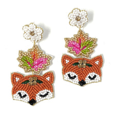 Load image into Gallery viewer, birthday gifts, happy birthday gift, happy birthday earrings, happy birthday gifts, birthday gift for her, cake birthday gifts, birthday gifts for her, fox beaded earrings, fox beaded earrings, happy birthday beaded earrings, orange fox beaded earrings, birthday beaded earrings, Happy Birthday bead earrings, happy birthday beaded earrings, beaded gifts, bead earrings, beaded earrings for her, mothers day gifts, fox lovers gifts, fox love, fox obsession, fox items, fox gifts for a friend