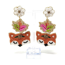 Load image into Gallery viewer, birthday gifts, happy birthday gift, happy birthday earrings, happy birthday gifts, birthday gift for her, cake birthday gifts, birthday gifts for her, fox beaded earrings, fox beaded earrings, happy birthday beaded earrings, orange fox beaded earrings, birthday beaded earrings, Happy Birthday bead earrings, happy birthday beaded earrings, beaded gifts, bead earrings, beaded earrings for her, mothers day gifts, fox lovers gifts, fox love, fox obsession, fox items, fox gifts for a friend