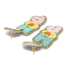 Load image into Gallery viewer, Easter Egg Beaded Earrings, Easter Egg Earrings, pastel Easter Egg Earrings, Egg Beaded Earrings, Seed Bead, Easter eggs earrings, Multicolor Egg earrings, Easter Peep beaded earrings, bunny beaded earrings, Easter rabbit beaded earrings, rabbit beaded earrings, Easter rabbit bead earrings, peeps bead earrings, Easter day gifts, Easter accessories, Easter jewelry accessories, Easter accessories, Easter Rabbit earrings, Easter gifts, best Selling items, Pearl Easter earrings, aretes de pascuas