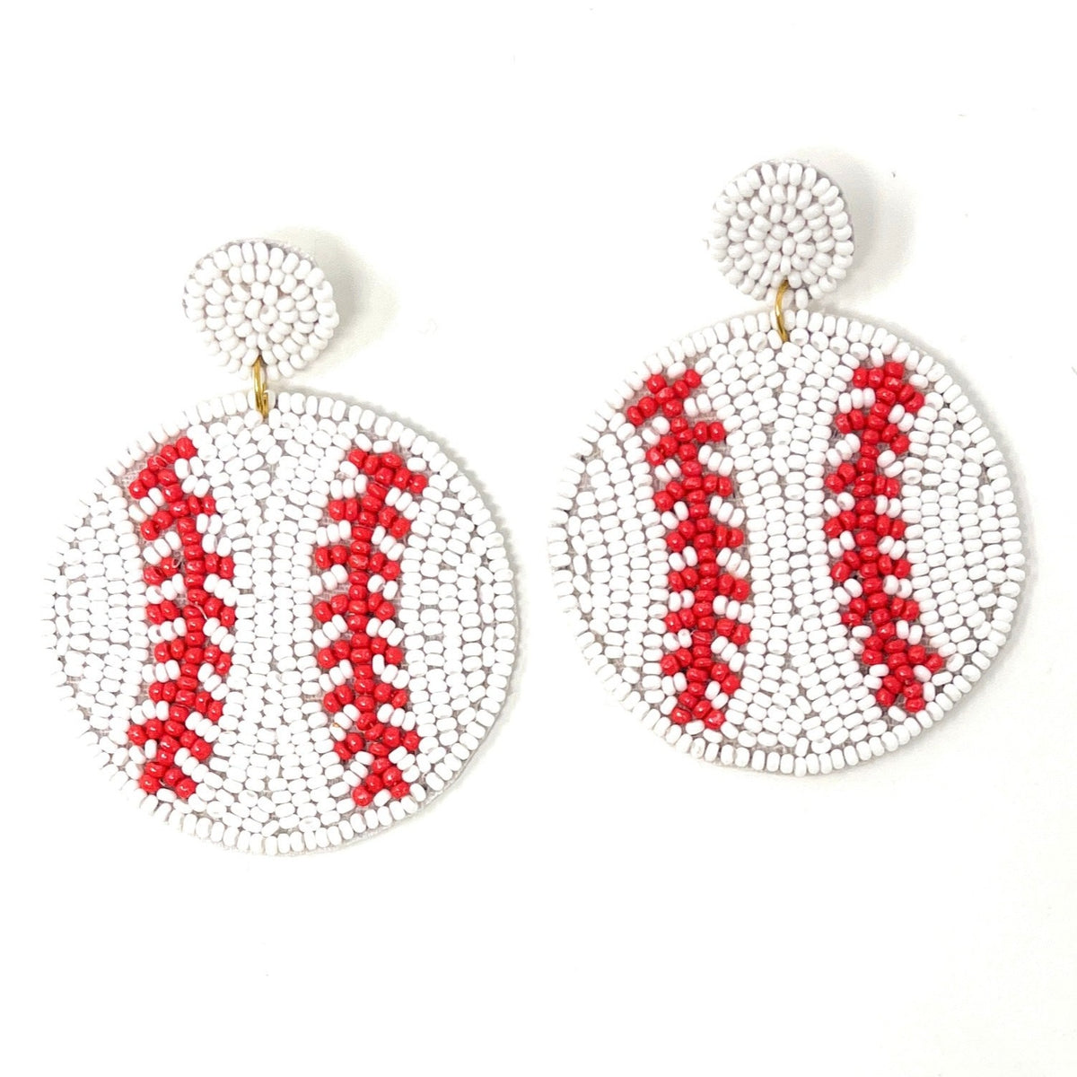 Make baseball earrings with me! #baseball #beads #earrings #with #fyp