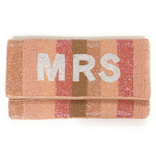 Load image into Gallery viewer, Bride clutch purse, gift for bride, seed beaded clutch purse, bridal purse clutch, white beaded wedding clutch, bride gifts, bridal gifts, engagement gifts, bridal shower gifts, bridesmaid gifts, bride to be gift, gift for her, bride gift, wedding gift, bridal gift, bridal purse clutch, wedding bag, wedding purse for bride, bride bag, wedding bridal clutch, wedding white bag, gifts for the bride, best engagement gift, best bridesmaid gift, mrs clutch purse, rose gold clutch purse